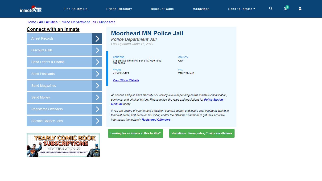 Moorhead MN Police Jail & Inmate Search - Moorhead, MN